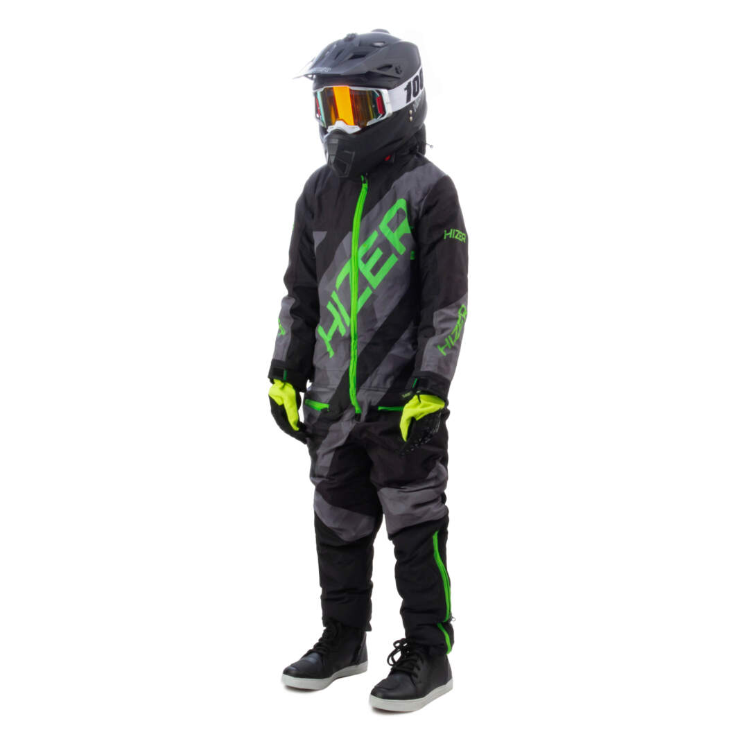Комбинезон для снегохода (детский) HIZER №5 black-green (текстиль) (16Y)