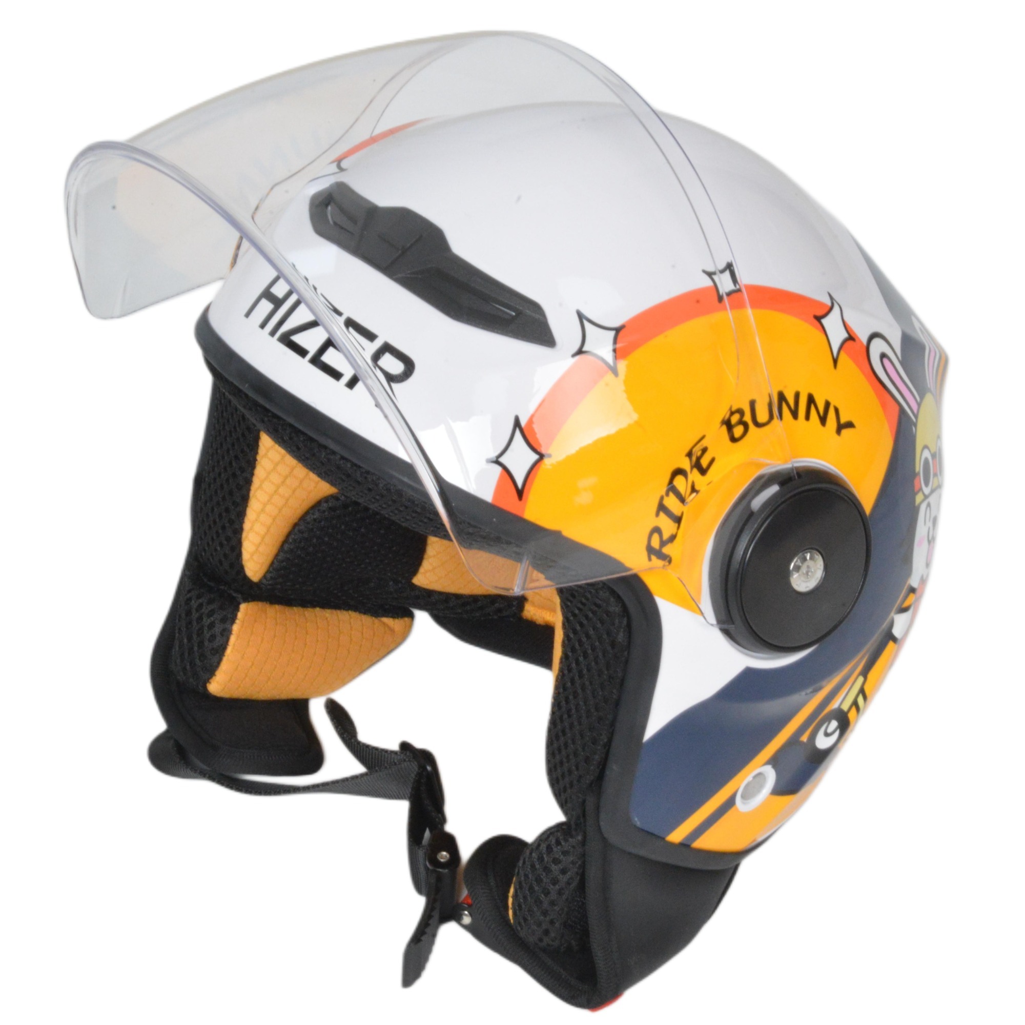 Шлем мото открытый HIZER J511 №1 yellow/black (M) детский